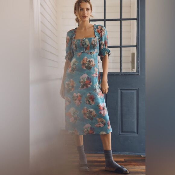 Anthropologie Dresses & Skirts - Smocked Midi Dress